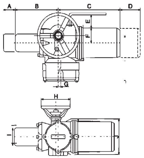 Dimensiones del actuador PT10